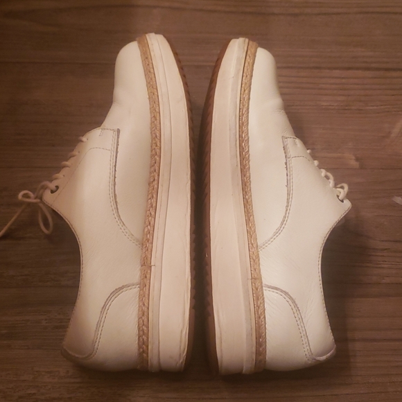 Clarks white leather platform sneakers 6.5 - Picture 3 of 8